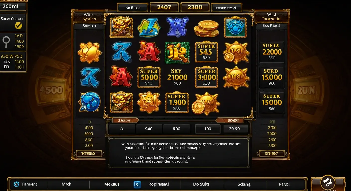 close-up of a typical online slot paytable